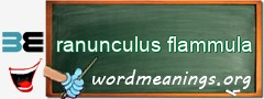 WordMeaning blackboard for ranunculus flammula